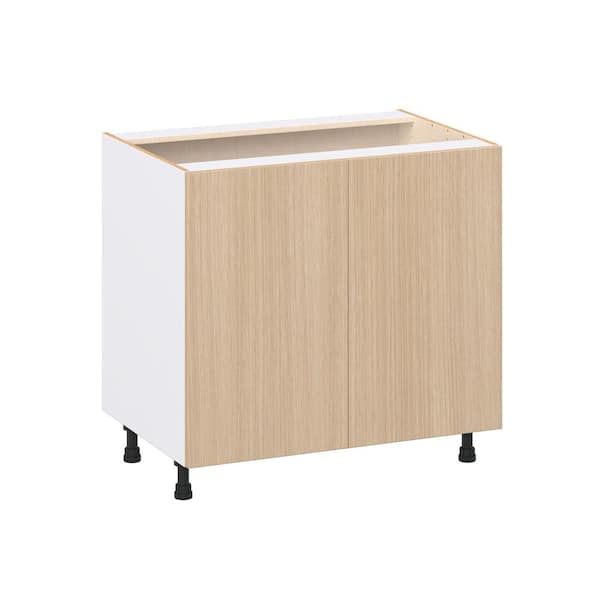 J COLLECTION Timberline 36 in. W x 24.5 in. D x 34.5 in. H Assembled Shaker Sink Base Kitchen Cabinet in Mojavi Oak