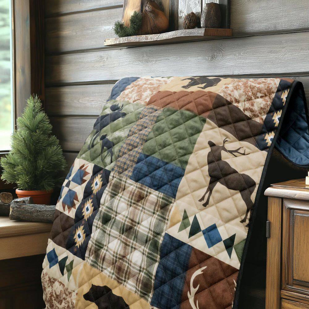 Rustica Beige and Green Polyester Throw Blanket price history on PriceWatchPro