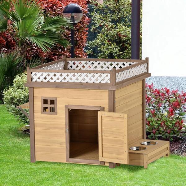 dog house with feeder