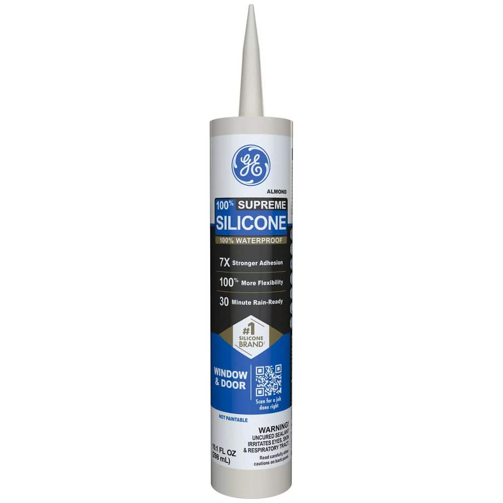 Supreme Silicone Caulk 10.1 oz Window and Door Sealant Almond