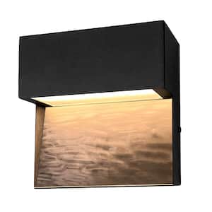 1-Light Textured Black 4-Watt LED Outdoor Wall Lantern Sconce (1-Pack)