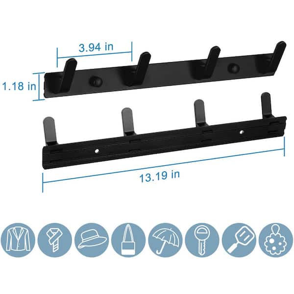 Oumilen Wall Mounted Wood Coat and Hat Rack, 6 Hooks, Dark Brown SN324 -  The Home Depot