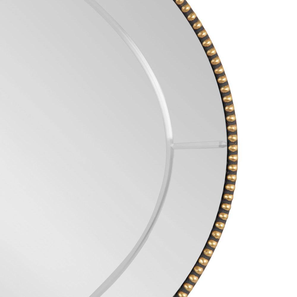 Gwendolyn 24"x36" Gold Beaded Oval Wall Mirror