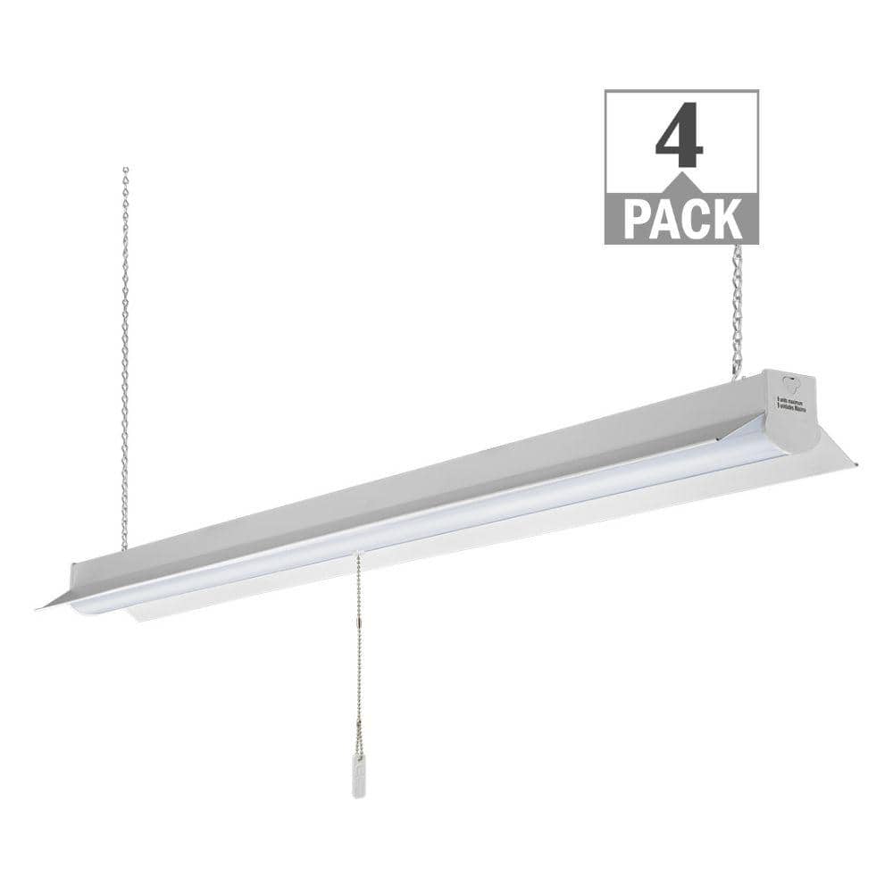 4 ft. 36-Watt Plug-in Linkable Integrated LED White Shop Light Pull Chain Garage Light 3600LM Bright White 4000K(4-Pack) price history on PriceWatchPro
