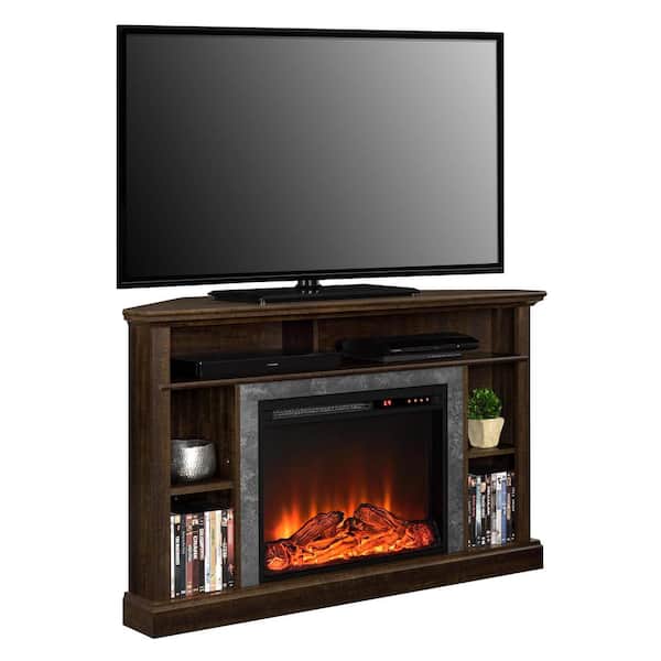 Ameriwood Park 47 in. Espresso Particle Board Pedestal TV Stand Fits TVs Up  to 65 in. with Flat Screen Mount HD70458 - The Home Depot