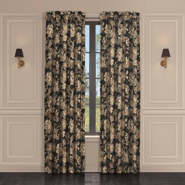 Unbranded Montecito Black Polyester 84" Window Panel Pair