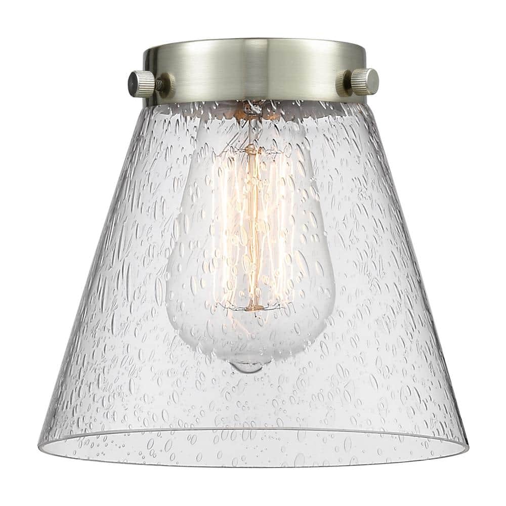Franklin Restoration 8" Mini Pendant in Satin Gold with Glass Shade