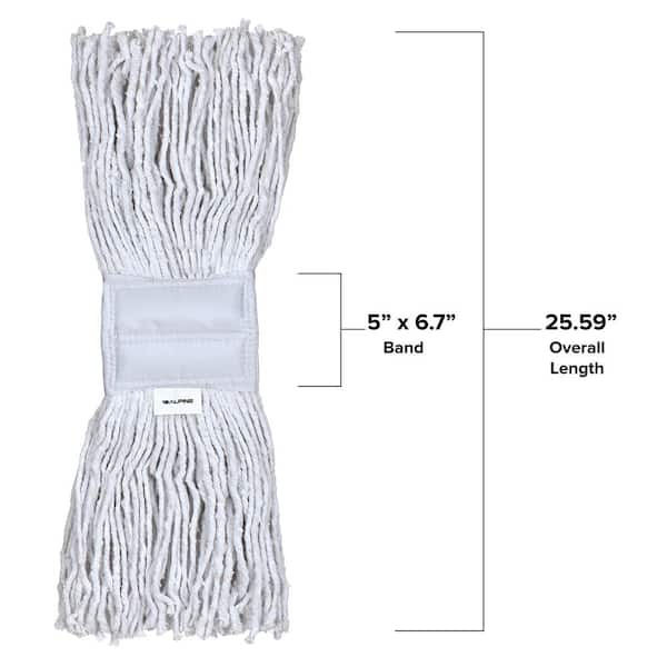 5 in. Head and Tail Bands Loop End 16 oz. Cotton Replacement Mop Head  Refill, Red (3-Pack)