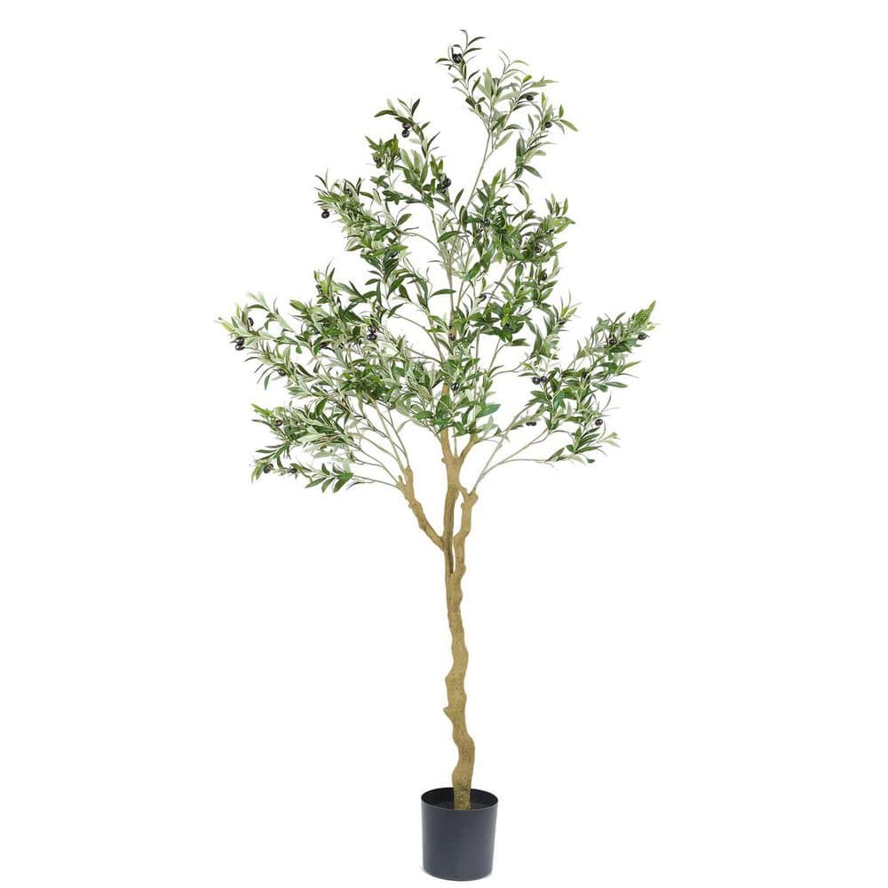 7ft Artificial Olive Tree Indoor Realistic Silk Leaves Green Fruit Potted Plant for Home Office Living Room Decor price history on PriceWatchPro