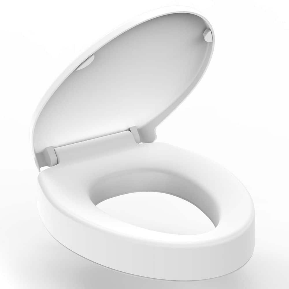 18.5 in. Raised Toilet Seat Elongated in White for Elderly, Soft Close, Quick Release & Connect, Sturdy PP Material price history on PriceWatchPro