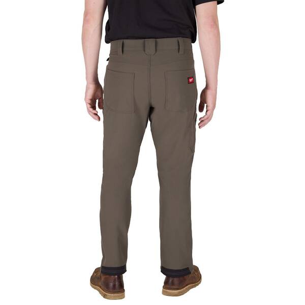 Milwaukee Men's 36 in. x 32 in. Brown FREEFLEX Tech Work Pants