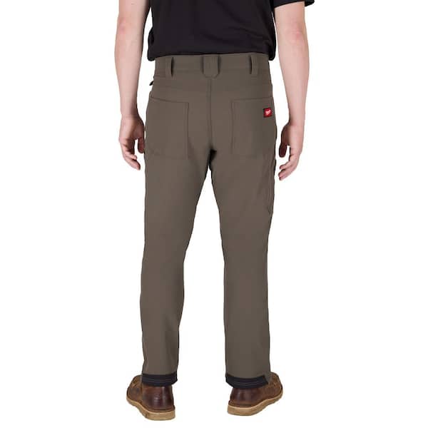 Milwaukee Men's 36 in. x 34 in. Brown FREEFLEX Tech Work Pants