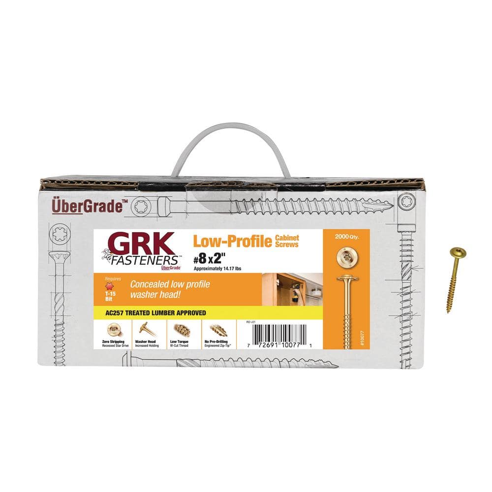 GRK Fasteners 8 x 2 in. Star Drive Low Profile WasherHead