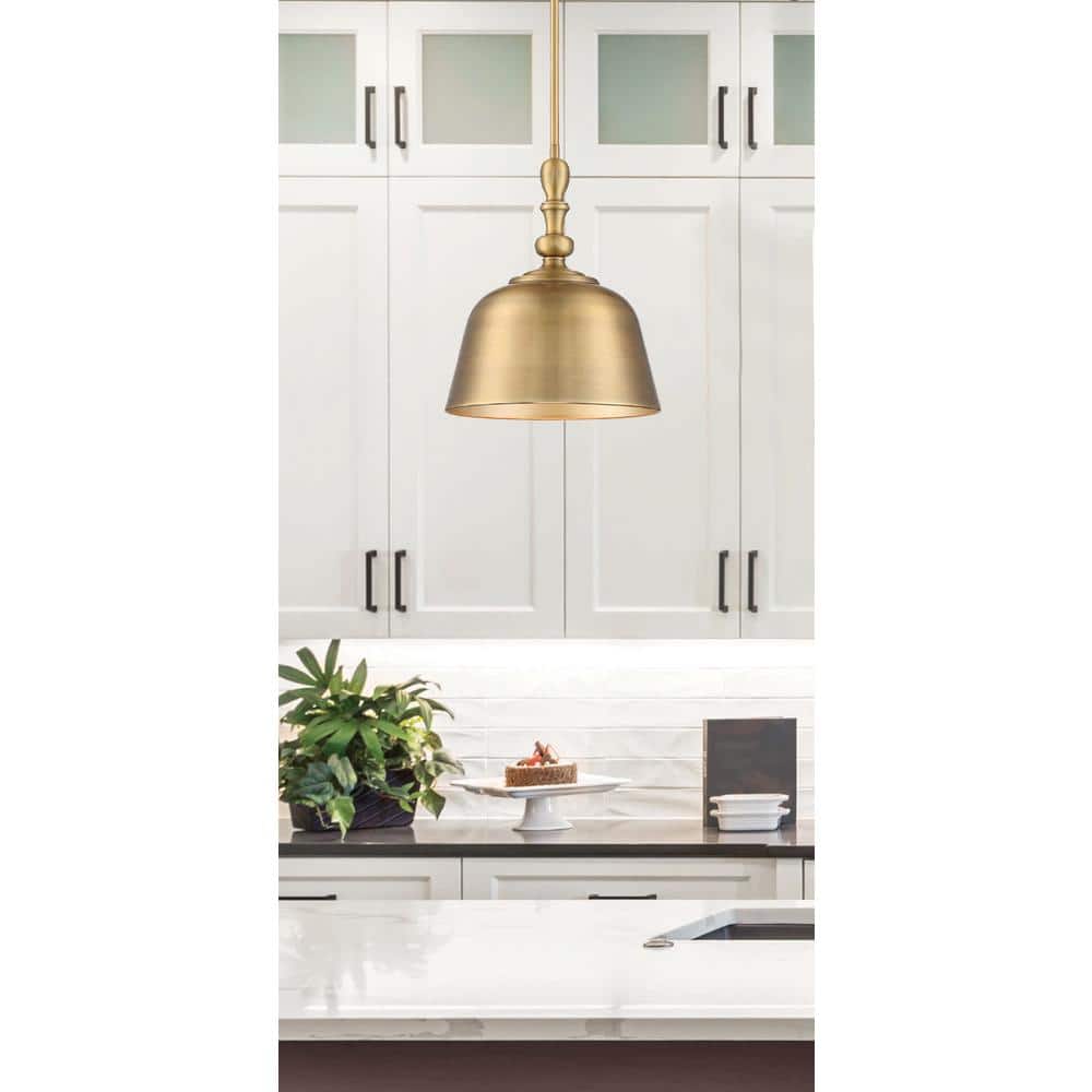 Berg 14" Warm Brass and Nickel 1-Light Pendant