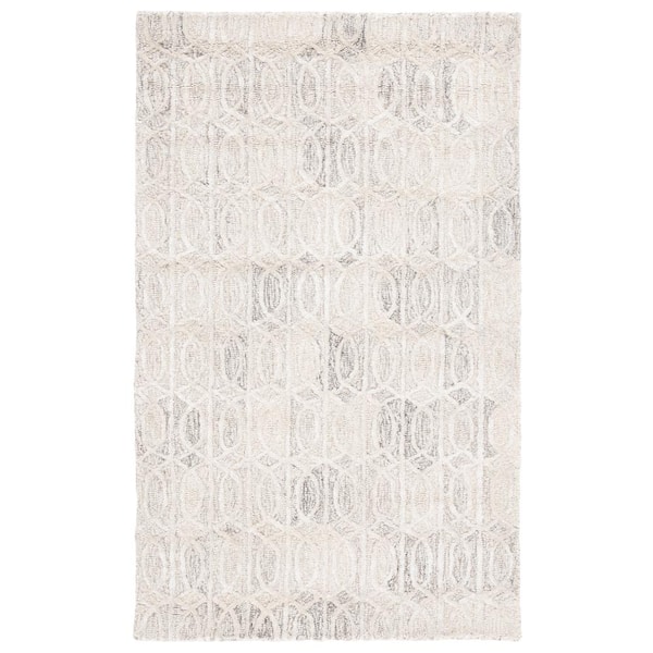 SAFAVIEH Ebony Beige/Ivory Doormat 3 ft. x 5 ft. Modern Area Rug