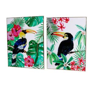 Toucan Multicolored Framed Wall Art (Set of 2)