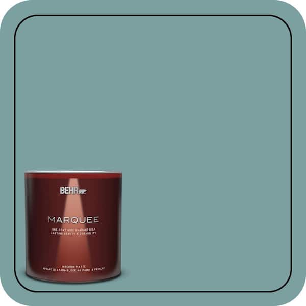 BEHR MARQUEE 1 qt. #S440-4 Tower Bridge One-Coat Hide Matte Interior Paint & Primer