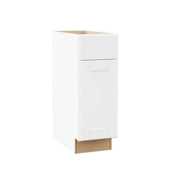 Shaker 12 in. W x 24 in. D x 34.5 in. H Assembled Base Cabinet in Satin White