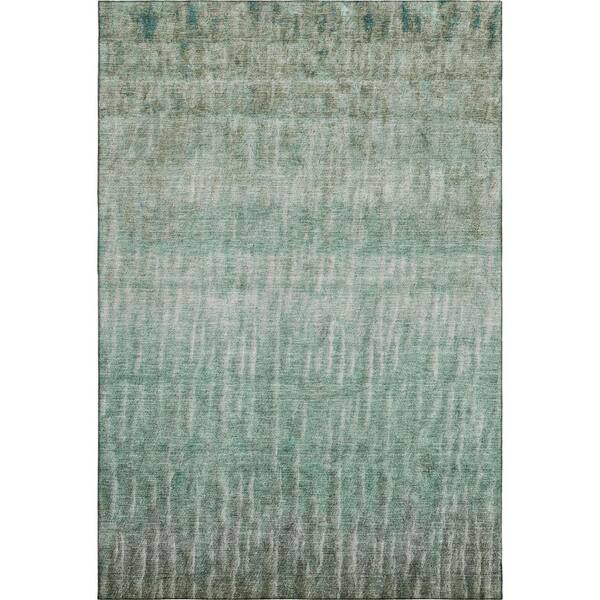 Mayfield Premium Machine Washable Abstract AMF2317 Teal 10 ft. x 14 ft. Area Rug