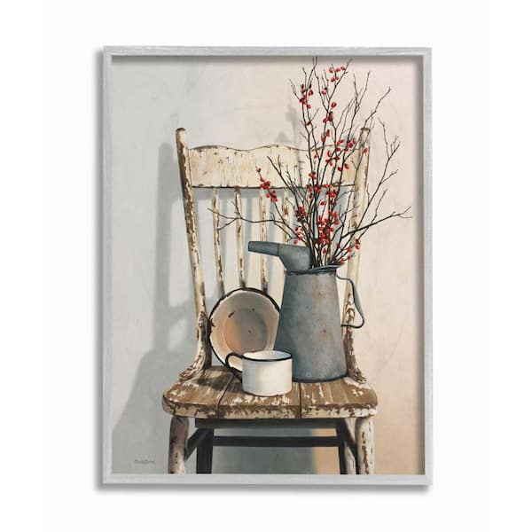 Stupell Industries 16 in. x 20 in. "Vintage Rustic Things Neutral Painting" by Cecile Baird Framed Wall Art