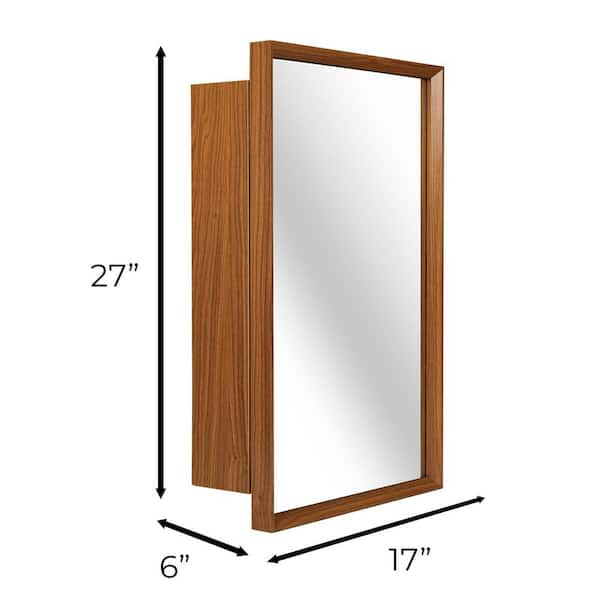 WallBeyond 17 in. W x 26.5 in. H Large Rectangular in Brown Wooden