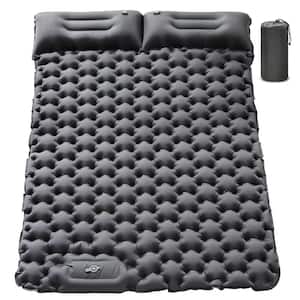Portable Double Camping Sleeping Pads 2 Person with Pillow Built-in Foot Pump Camping Sleeping Mat for Backpacking
