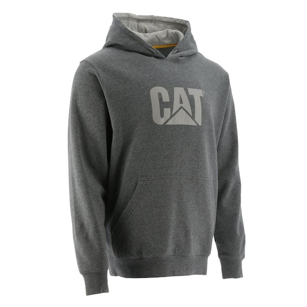 Caterpillar Trademark Contrast Men's Medium Dark Heather Grey Cotton/Polyester Hooded Sweatshirt