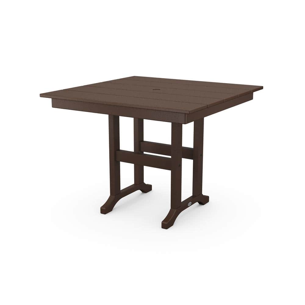 Farmhouse Mahogany 37 in. Square Plastic Outdoor Dining Table price history on PriceWatchPro