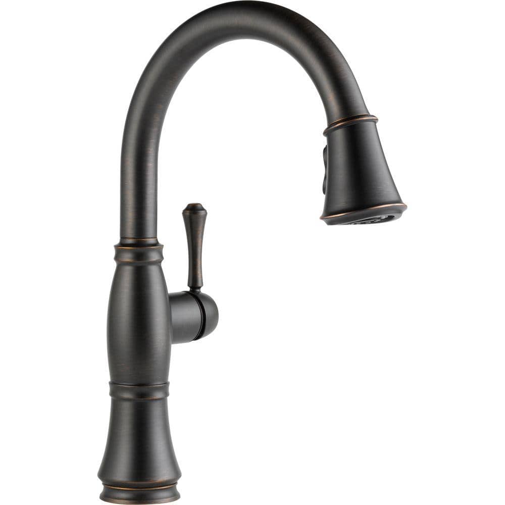 Cassidy Pull Down Sprayer Kitchen Sink Faucet, Single Handle Kitchen Faucet -  Delta, 9197-RB-DST