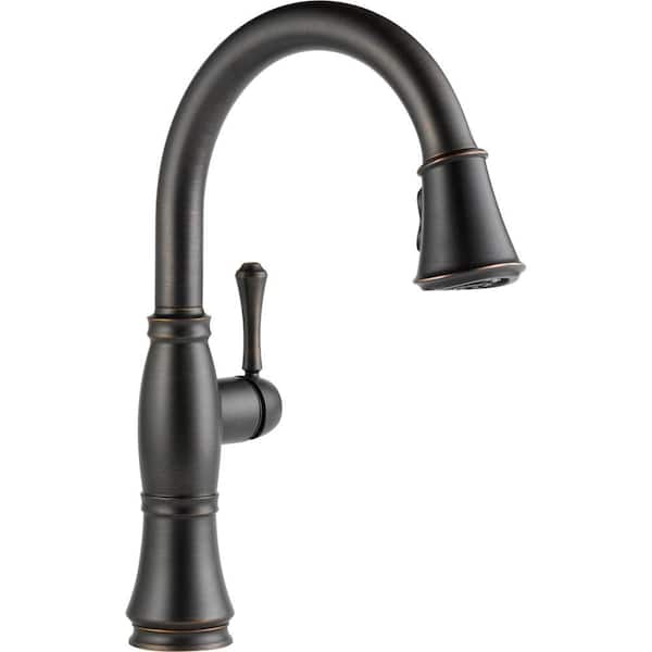 Delta Cassidy Single-Handle Pull-Down Sprayer Kitchen Faucet in Venetian Bronze
