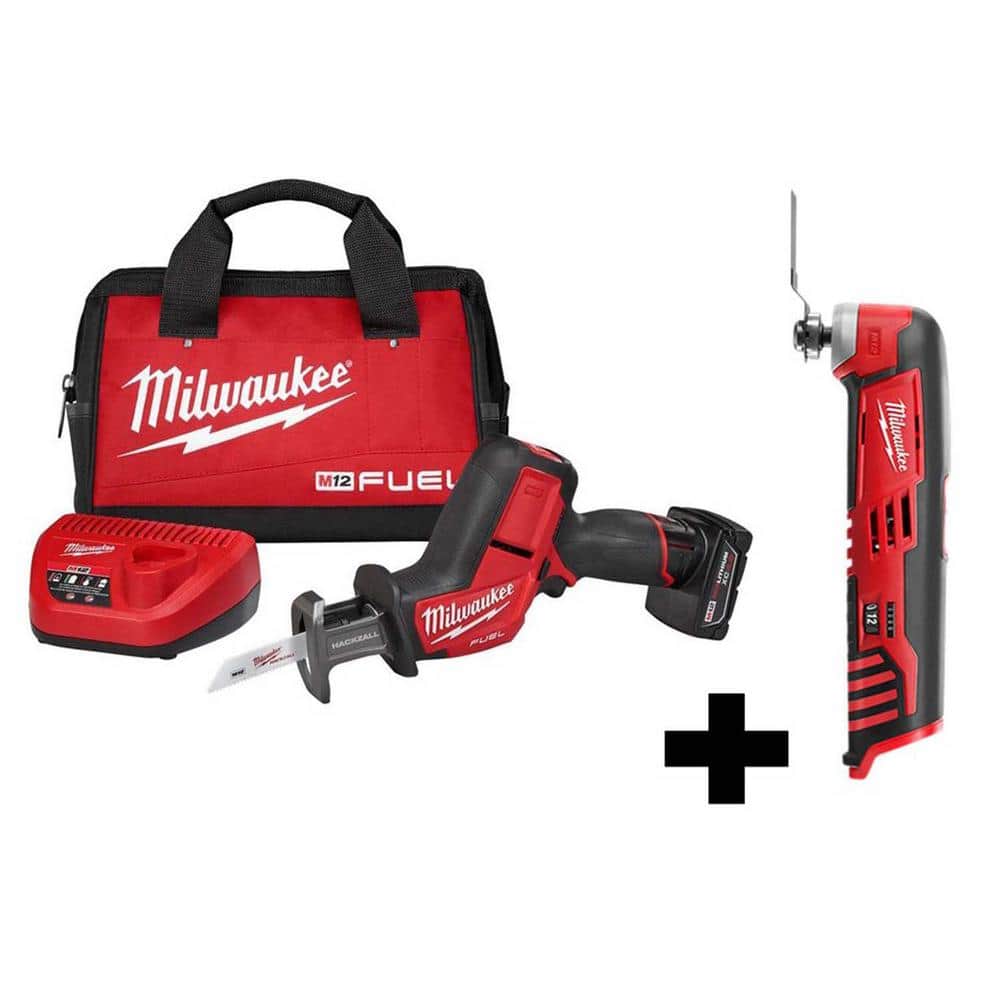 Milwaukee M12 FUEL 12V Lithium-Ion Brushless Cordless HACKZALL  Reciprocating Saw Kit W/ M12 Multi-Tool 2520-21XC-2426-20 The Home Depot