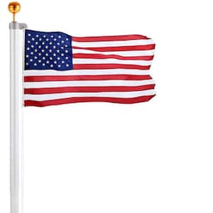 25 ft. Aluminum Extra Thick Sectional Flagpole with 3x5 Polyester U.S. Flag