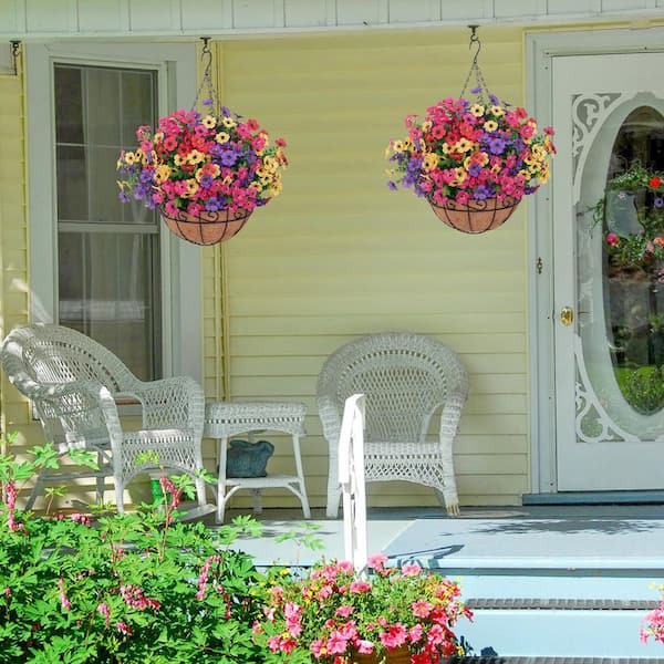 Afoxsos 6.30 in. Mixed Color Artificial Hanging Flowers for