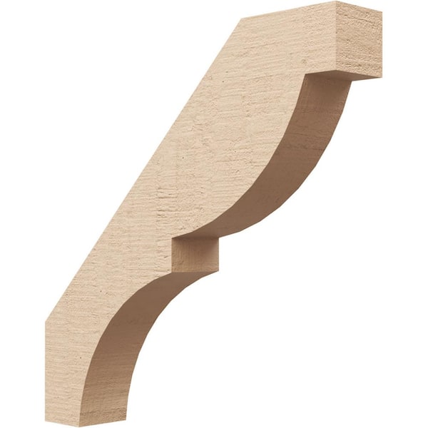 Ekena Millwork 3 in. x 18 in. x 18 in. Valencia Rough Cedar Woodgrain Timberthane Polyurethane Knee Brace, Primed