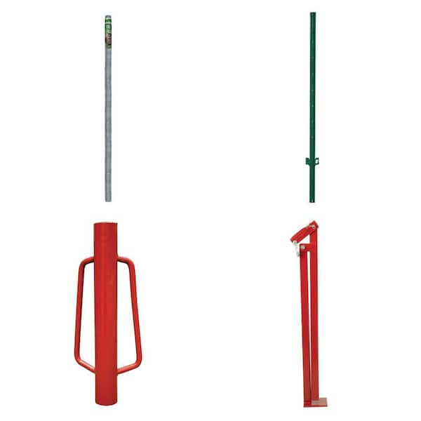6 ft. x 50 ft. Poultry Netting, 1 in. x 7 ft. Steel U Post, 3 in. x 9 in. Post Driver and 38 in. Fence Puller Combo