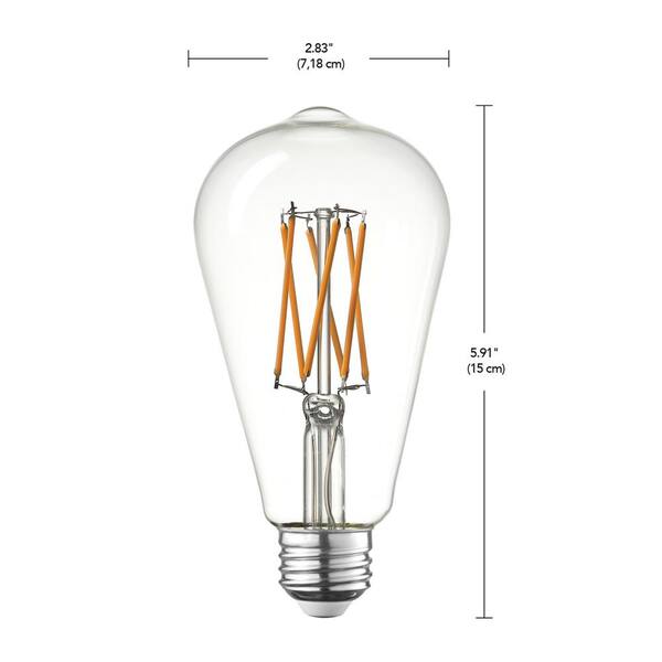 Globe Electric 15-Watt Equivalent ST64 Dimmable LED Light Bulb with Amber Glass, Cool White