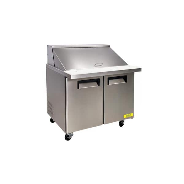 Elite Kitchen Supply 36 in 8.8 cu. ft. NSF ETL Sandwich Prep Table Top Mega Commercial Refrigerator ESM36 Stainless