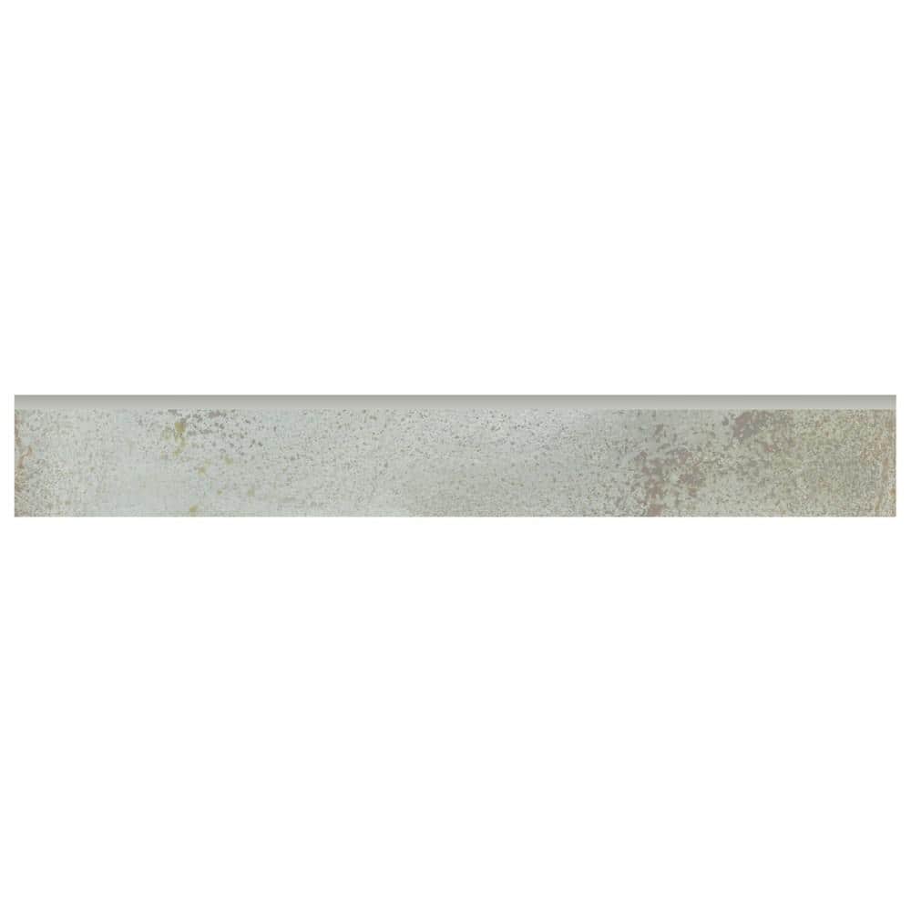Angela Harris Gray Polished Porcelain Bullnose Tile Trim 24" x 3"