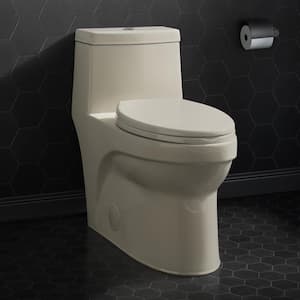 Virage 1-piece 1.1/1.6 GPF Dual Flush Elongated Toilet in Bisque, Seat Included