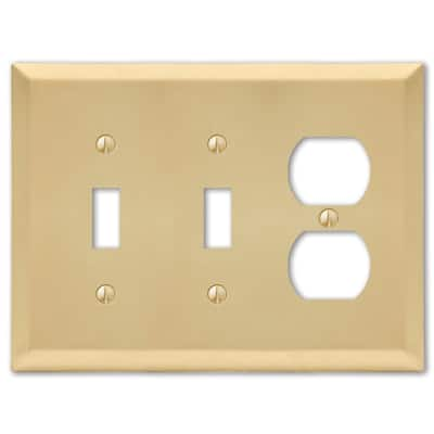 AMERELLE Cabin 3 Gang 2-Toggle and 1-Duplex Wood Wall Plate ...