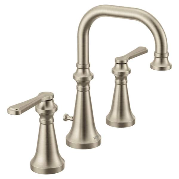 MOEN Colinet 8 in. Widespread Double-Handle Bathroom Faucet with Lever Handles in Brushed Nickel