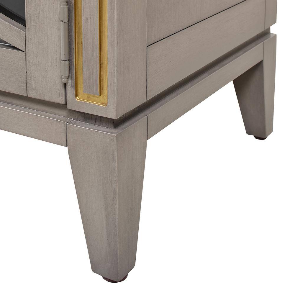 Dauphin 71" Glam Grey Cashmere TV Console with Gold Accents