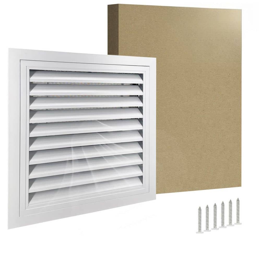 Aluminum Alloy Gable Vents, Shed Vents, Removable Strainer, 180° Opening Angle, 17.3 in. W x 17.3 in. H, White price history on PriceWatchPro