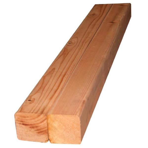 Unbranded 4 in. x 4 in. x 8 ft. Redwood Con Heart Rough Fence Post