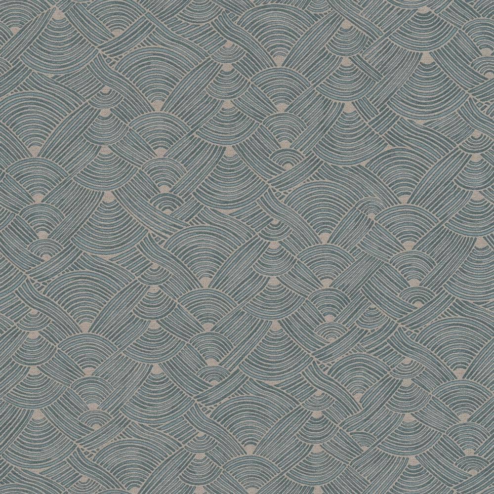 Fusion Collection Geometric Swirl Motif Beige/Turquoise Matte Finish Non-pa