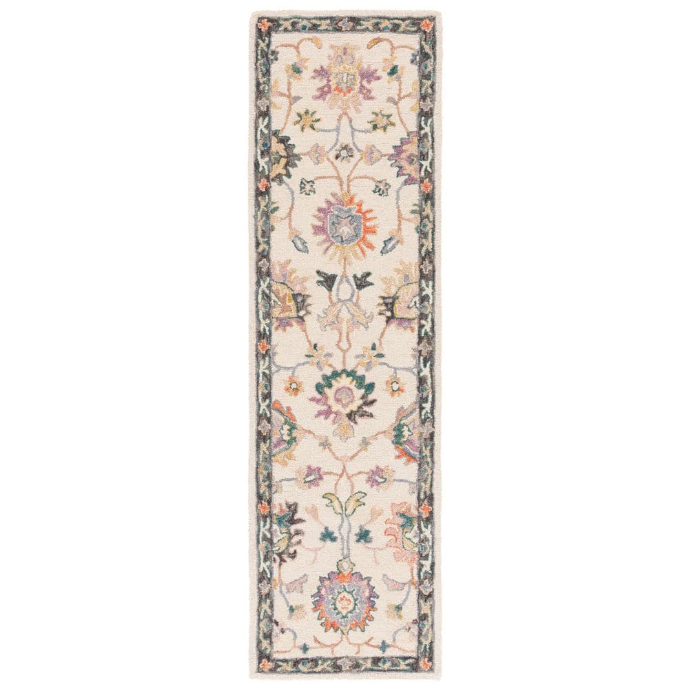 Blossom 8 ft. x 10 ft. Beige/Lavander Traditional Floral Area Rug