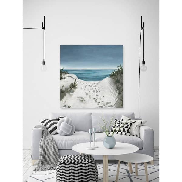 Beach Footprints by Marmont Hill Unframed Canvas Nature Art Print 40 in. x  40 in. JULCST-50170C40 - The Home Depot