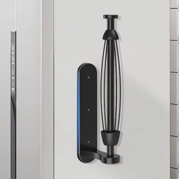 Magnetic Mount Black Paper Towel Holder Wall Mount Ratchet One-Hand Tear for Kitchen Bathroom Garage RV