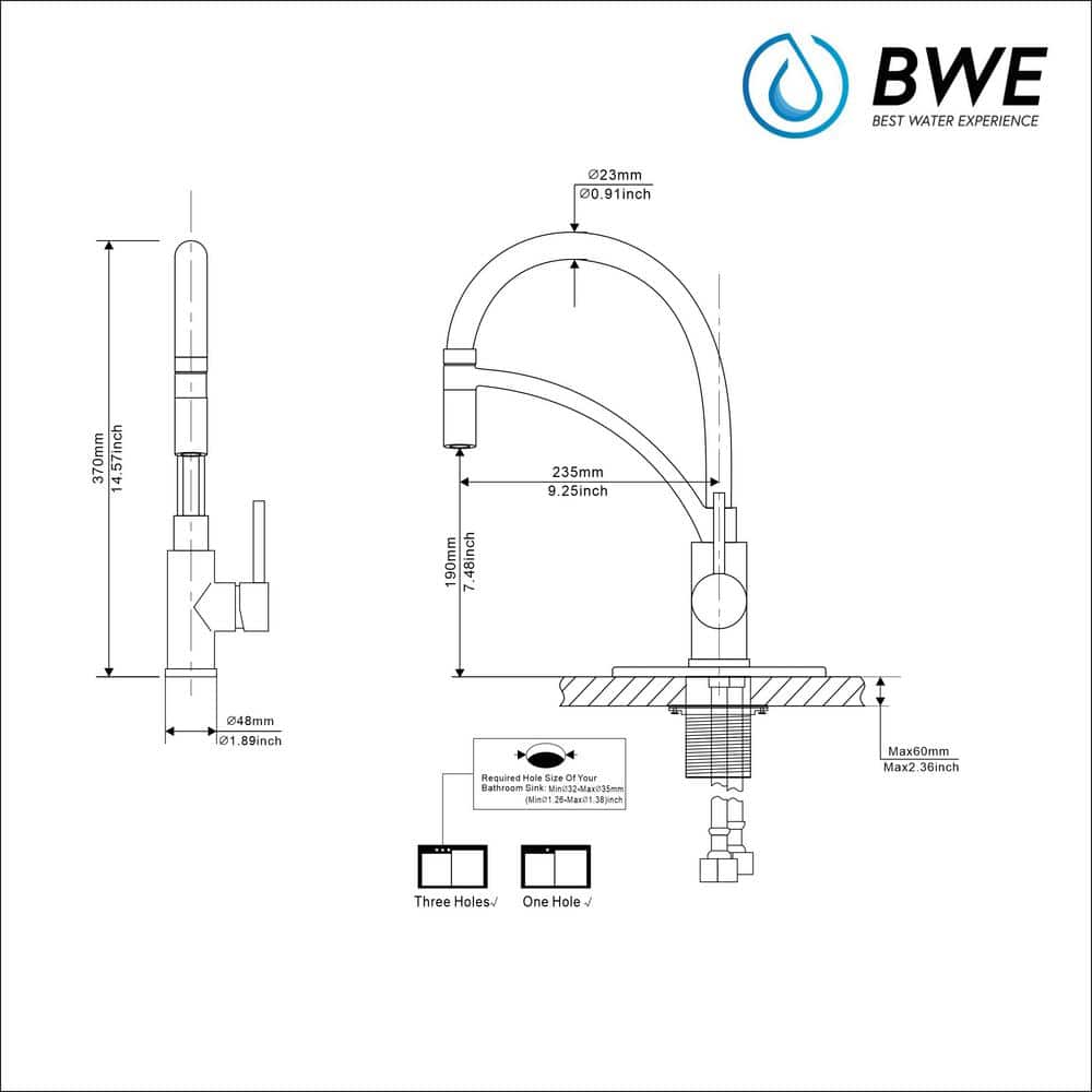 Matte Black Pull-Out Spray Single Handle Kitchen Faucet