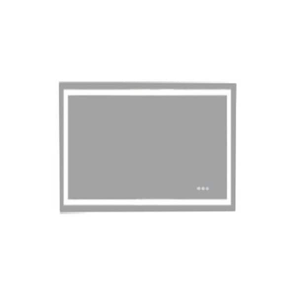 Unbranded 48 in. W x 36 in. H Rectangular Frameless LED Color Backlit Wall Mount Anti-Fog Modern Decorative Bathroom Vanity Mirror